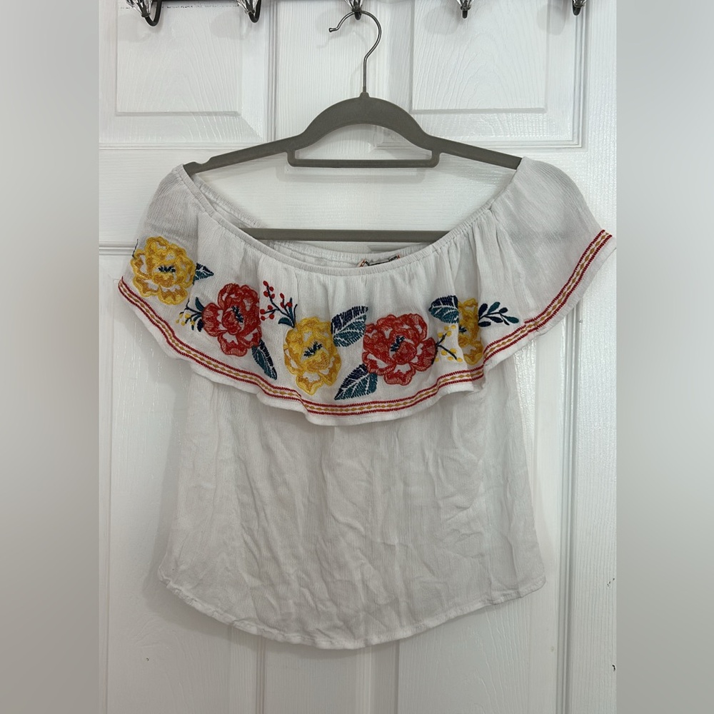 White embroidered top
